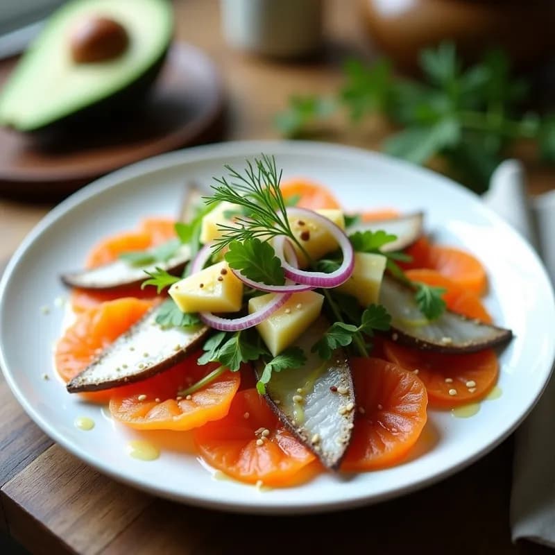 Ensalada de Canés Encurtidos con Pescado Ahumado: Receta Nordica en 20 Minutos