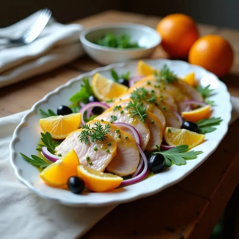 Ensalada de Cañas de Escabeche con Vinagreta de Naranja: Receta Andaluza Fresca y Ácida en 15 Minutos