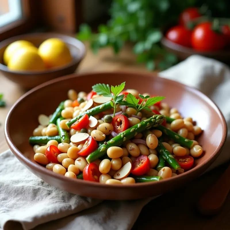 Ensalada de Cañolones con Espárragos Blancos: Receta Vegana Alta en Proteína y Sin Gluten