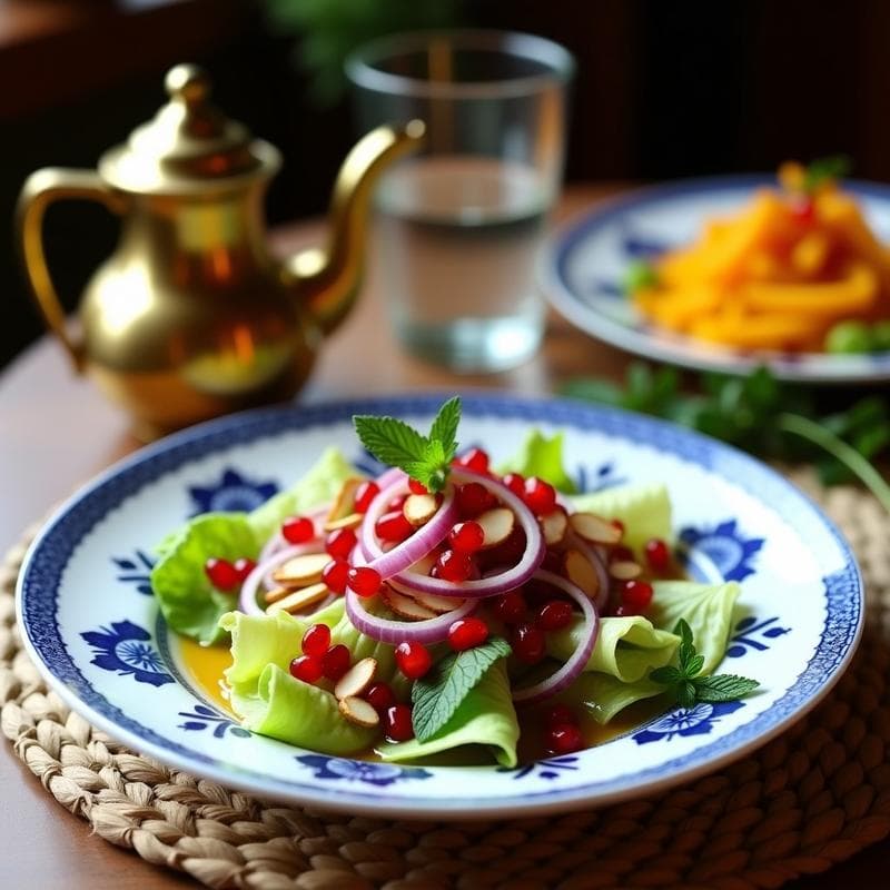 Ensalada de Canónigos con Granado y Vinagreta de Naranja Amarga: Receta Marroquí Fresca