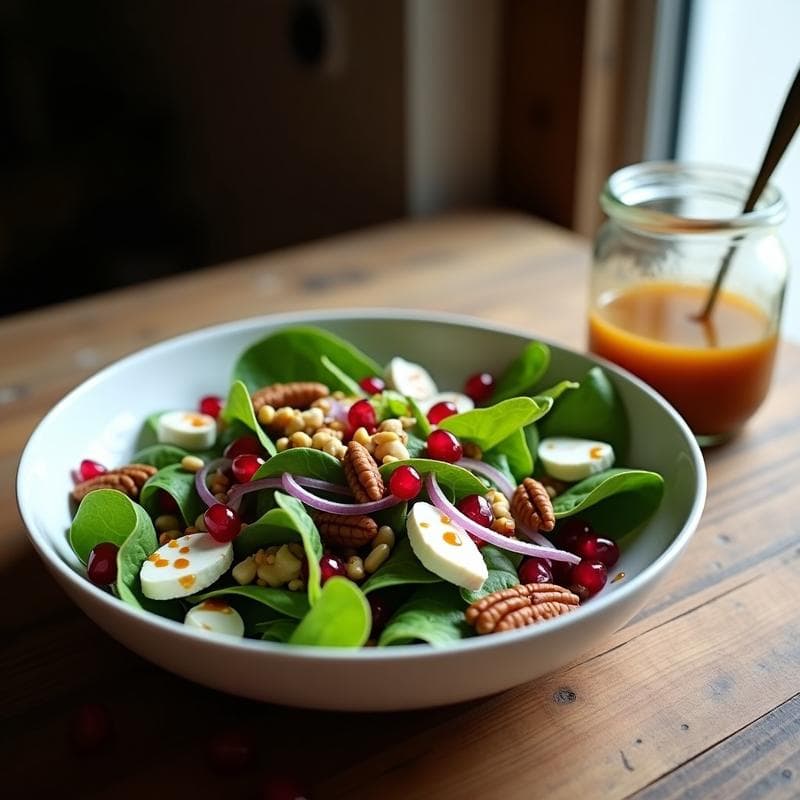 Ensalada de Canónigos y Granada: Receta con Vinagreta de Vinagre Balsámico y Mostaza de Dijon