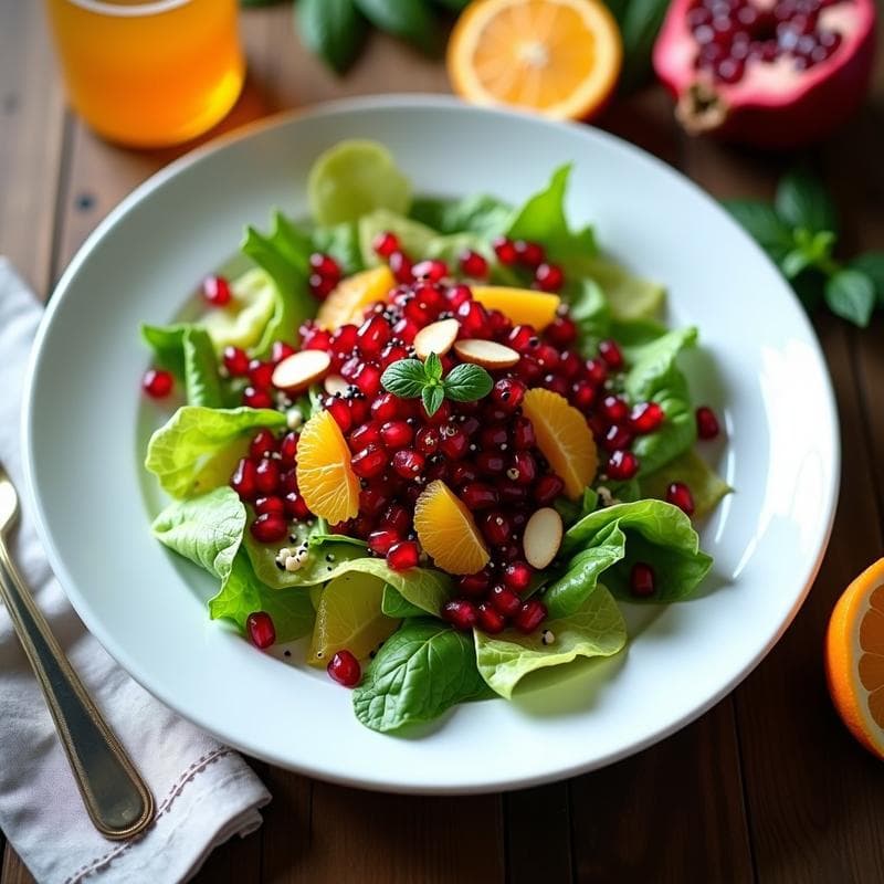 Ensalada de Canónigos con Granada y Vinagreta de Naranja: Receta Elegante y Antioxidante