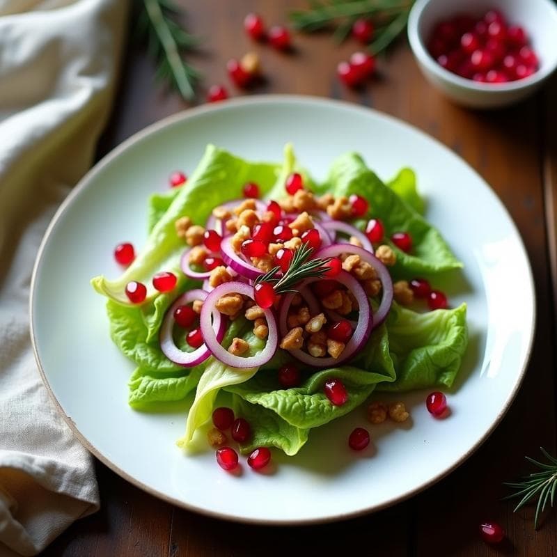 Ensalada de Canónigos y Granada con Vinagreta de Romero: Receta Vegana y Alta en Hierro