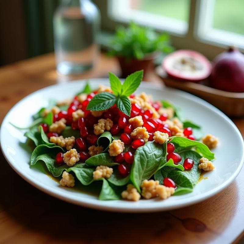 Ensalada de Canónigos con Granados, Nueces y Vinagreta de Granadilla: Receta Turca Refrescante