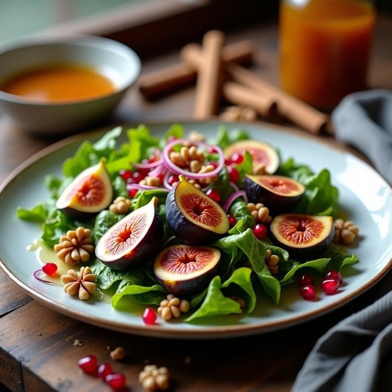 Ensalada de Canónigos con Higos Asados y Vinagreta de Vinagre de Sidra: Receta Vegana de Otoño