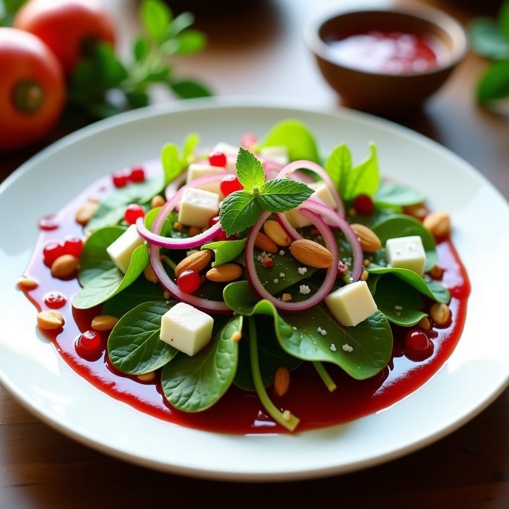 Ensalada de Canónigos con Néctar de Granada y Queso de Oveja: Receta Turca Ligera y Nutritiva