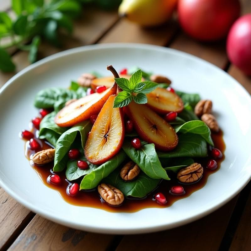 Ensalada de Canónigos, Peras y Nueces con Vinagreta de Vinagre Balsámico: Receta Francesa Gourmet