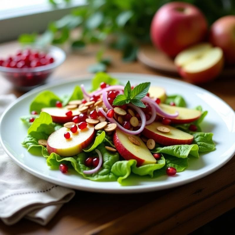 Ensalada de Canónigos con Vinagreta de Granados y Nuez Moscada: Receta Refrescante y Sin Gluten