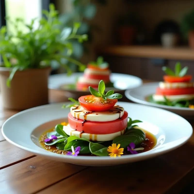 Ensalada Caprese de Sandía y Queso de Búfala: Receta Italiana Vegana con Albahaca