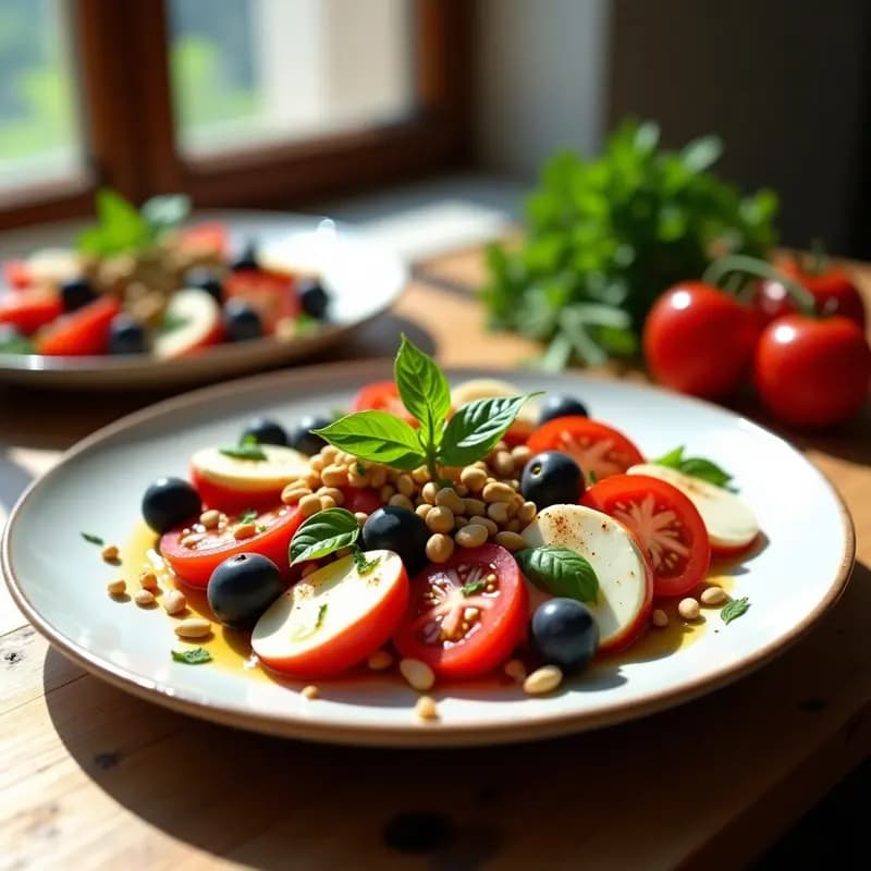 Ensalada Caprese con Uvas y Vinagreta de Miel: Receta Italiana Fresca y Dulce
