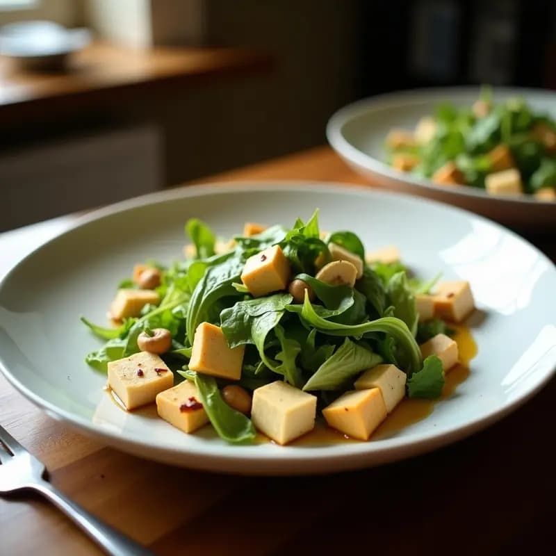 Ensalada César Vegana con Parmesano de Anacardos: Receta Fácil y Alta en Proteína
