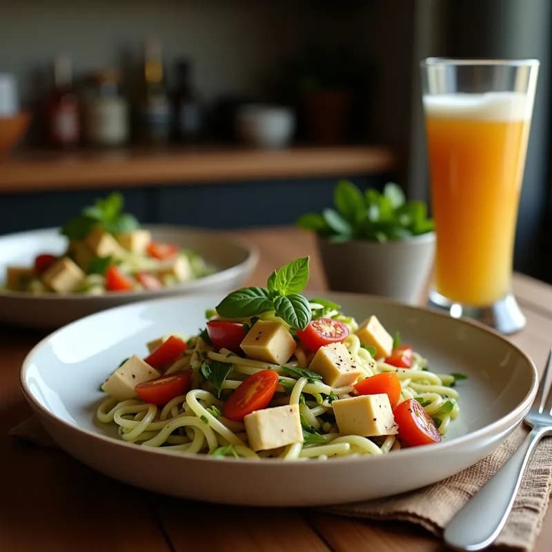 Ensalada César Vegana con Tofu Ahumado: Receta Alta en Proteína y Sin Lácteos