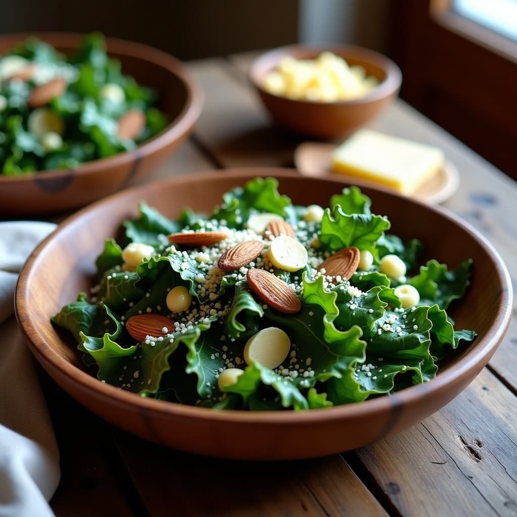 Cesare de Col Rizada con Anchoas y Queso Pecorino: Ensalada Italiana Keto en 10 Minutos