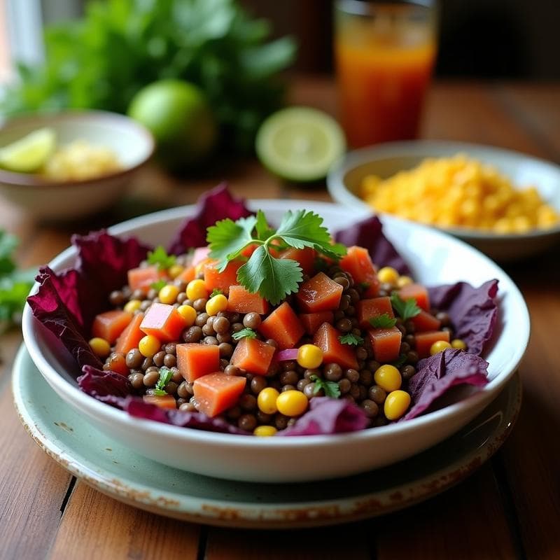 Ensalada de Ceviche Peruano con Lentejas: Receta Alta en Proteína y Sin Pescado