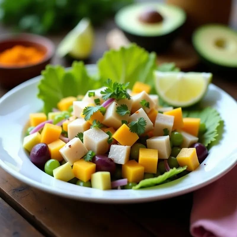 Ensalada de Ceviche Peruano con Mango y Palta: Receta Fresca y Alta en Proteínas