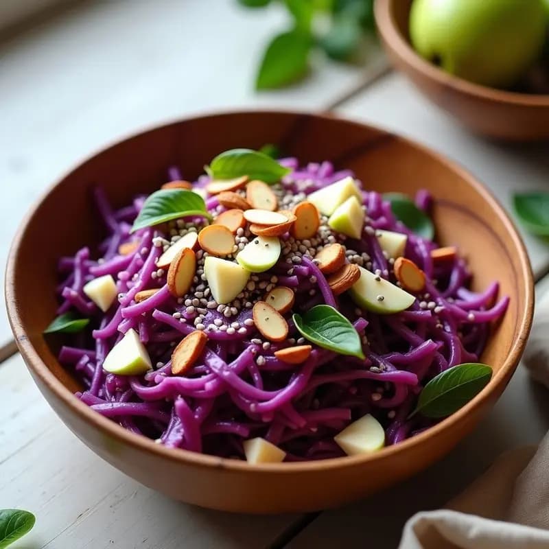Ensaldad de Col Morada y Manzana con Aderezo de Miel y Mostaza: Receta Alemana Keto en 15 Minutos