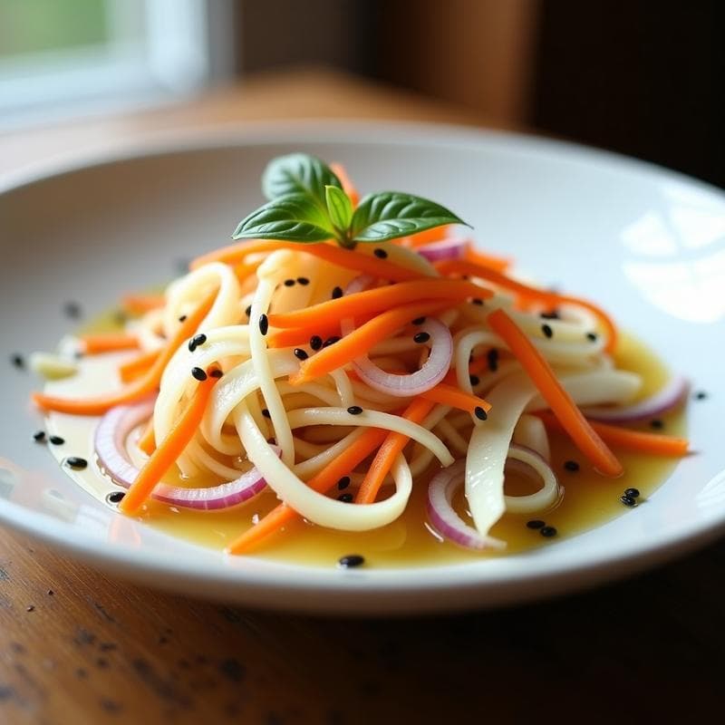 Ensalada de Algodón de Azúcar de Col y Zanahoria con Vinagreta de Mostaza: Receta Coreana Detox