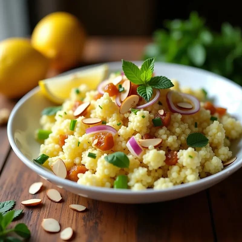 Ensalada de Couscous de Coliflor y Pasas con Vinagreta de Limón: Receta Magrebí Keto