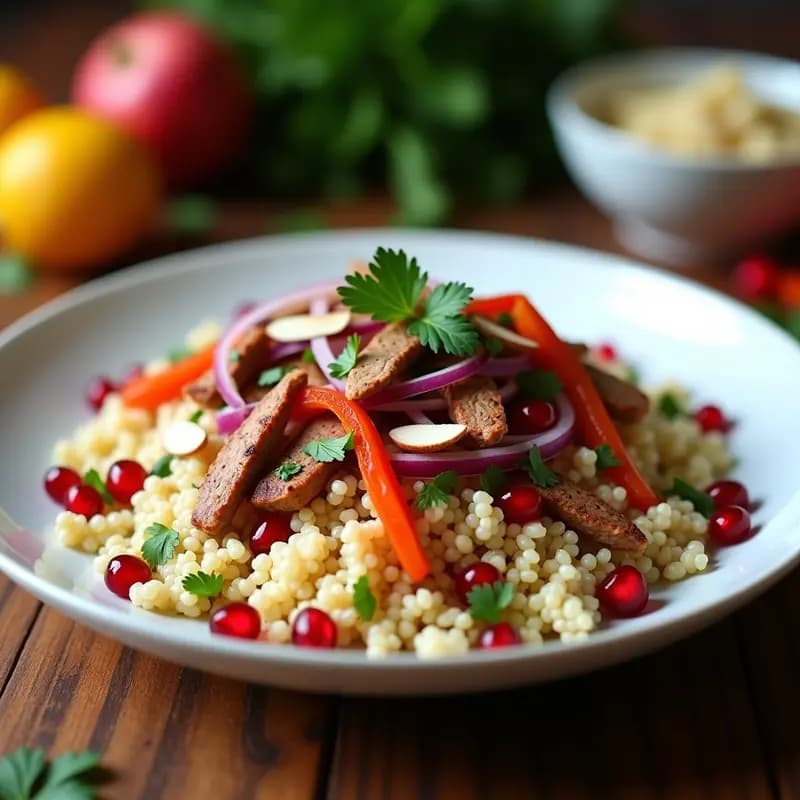 Ensalada de Couscous con Higados de Pollo y Granadas: Receta Marroquí Alta en Hierro