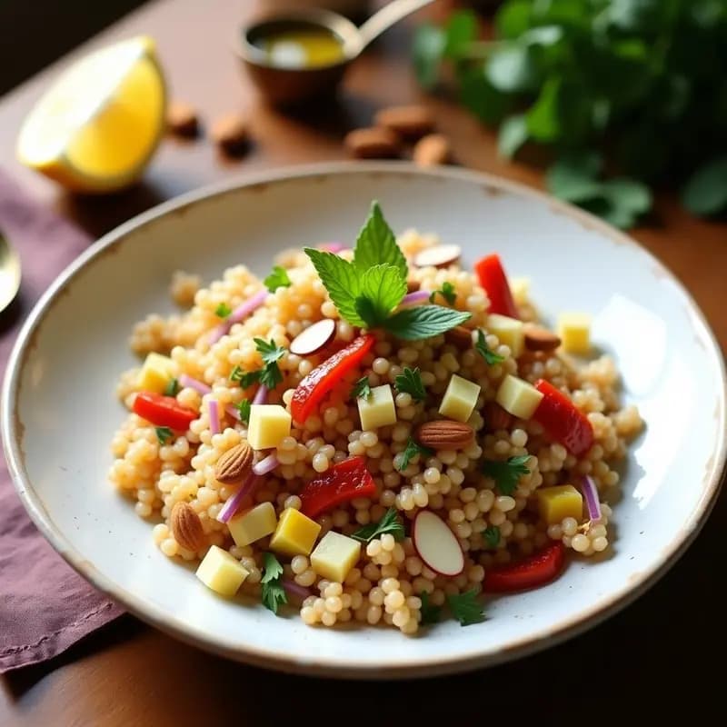Ensalada de Couscous con Pasas y Almendras Tostadas: Receta Marocí Vegana y Energética