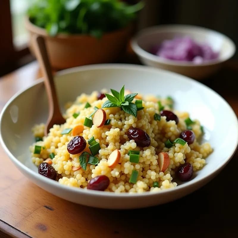 Ensalada de Cuscús Marroquí con Pasas y Almendras: Receta Auténtica y Sin Cocinar