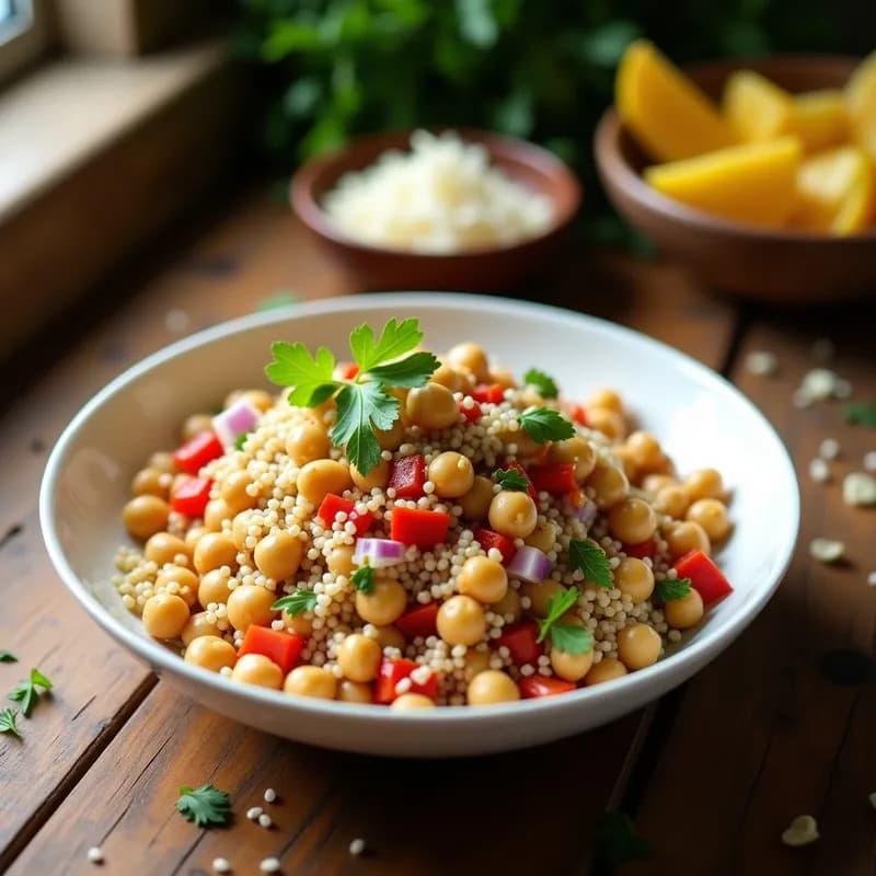 Ensalada de Cuscús Marroquí: Receta Vegana con Garbanzos y Pasas en 15 Minutos