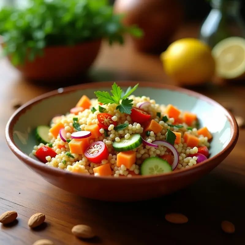 Ensalada de Cuscús Marroquí: Receta Vegana y Rápida con Toque Especiado