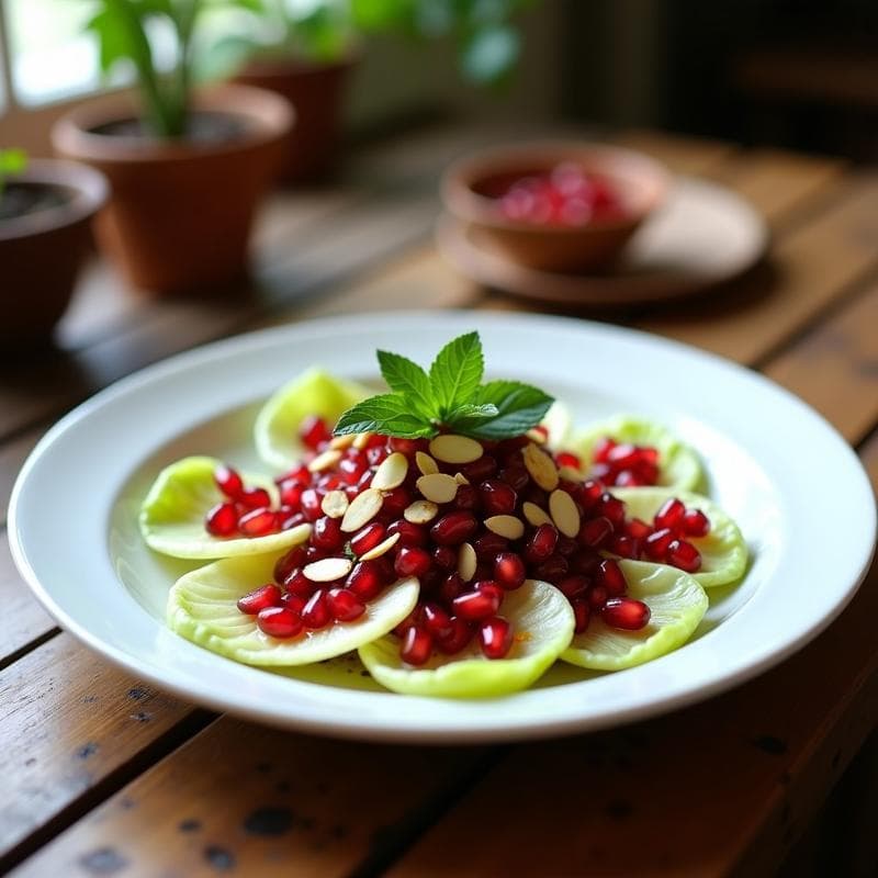 Ensalada de Endibias y Granados con Vinagreta de Vinagre Balsámico: Receta Árabe Fresca
