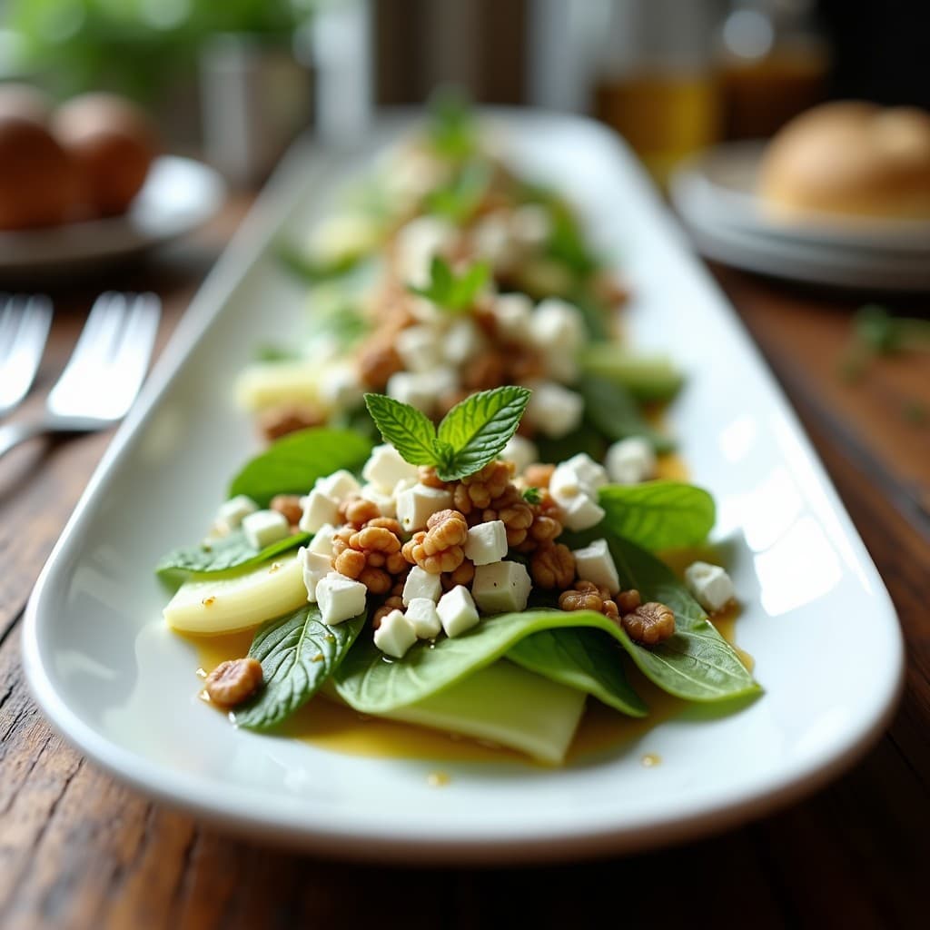 Ensalada de Endibias, Nuez y Queso de Burro con Vinagreta de Miel de Eucalipto: Receta Griega Gourmet