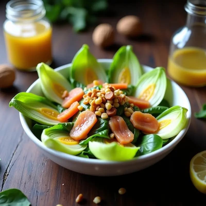 Ensalada de Endivias, Anchoas y Nueces con Vinagreta de Sidra: Receta Vasca Fresca y Sin Gluten