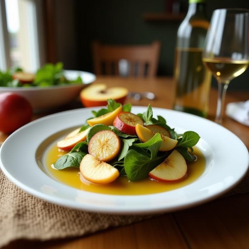 Ensalada de Endivias, Manzana Verde y Nueces con Vinagreta de Sidra: Receta Francesa Baja en Calorías