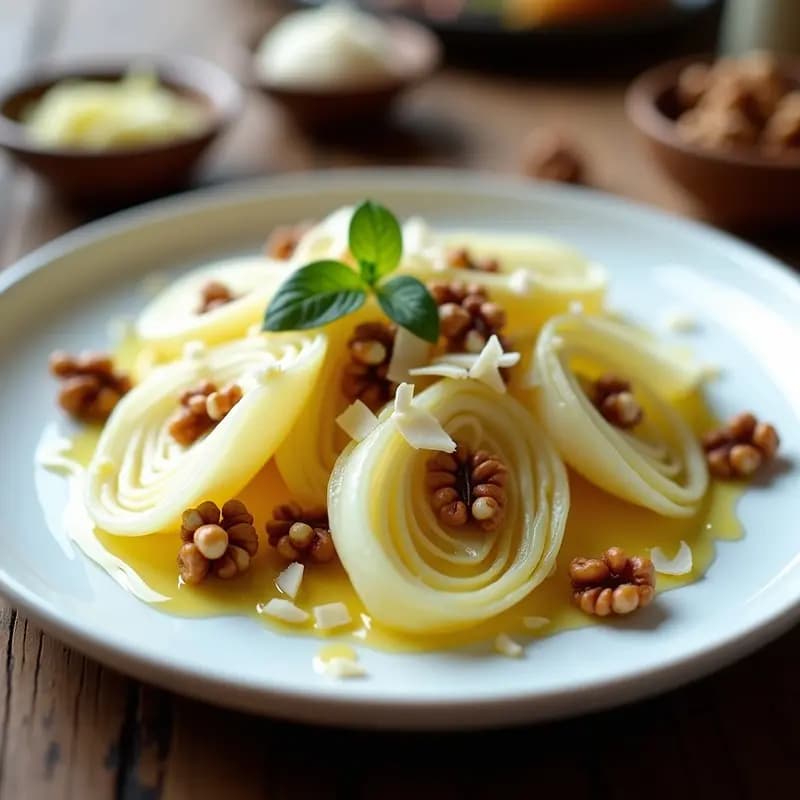 Ensalada de Endivias y Nueces con Vinagreta de Miel de Trufa: Receta Italiana Sin Cocinar