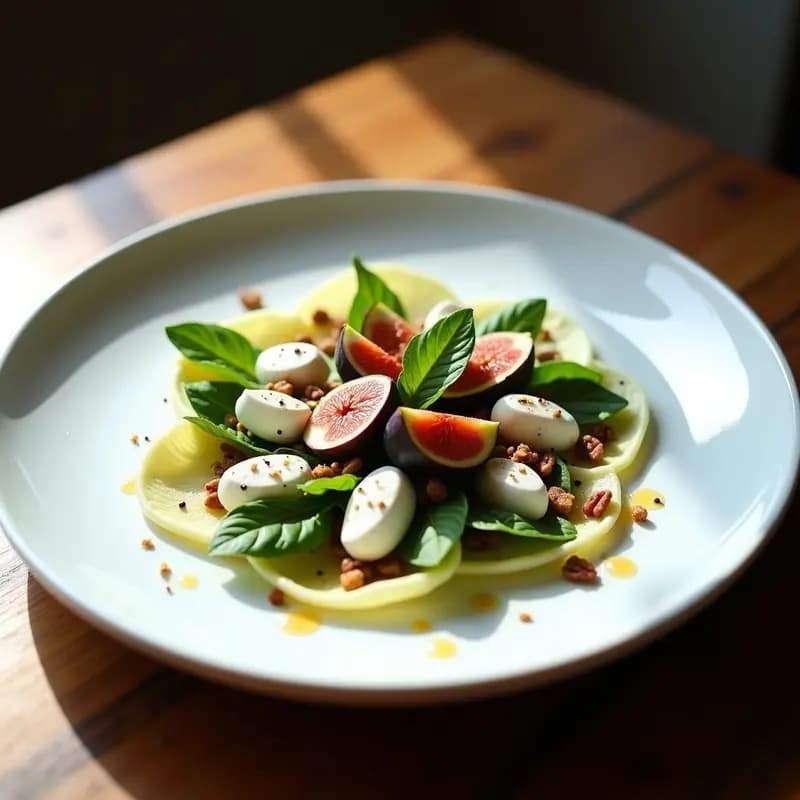 Ensalada de Endivias y Queso de Búfala con Vinagreta de Higos: Receta Italiana Crudivegana
