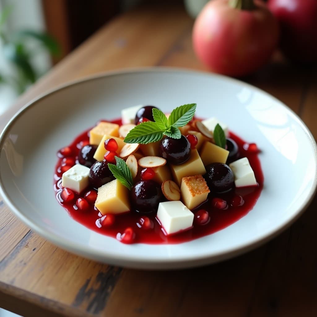 Ensalada Tibia de Endrinas y Queso de Cabra: Receta Turca con Aderezo de Granada