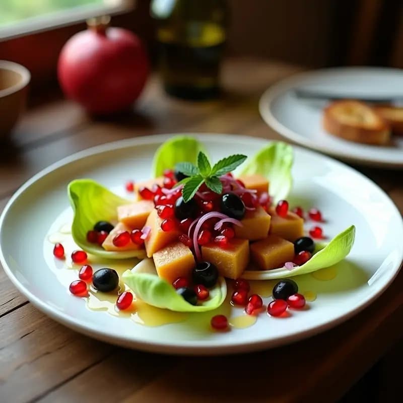 Ensalada de escarola con granada y ventresca: Receta navideña andaluza fresca y elegante