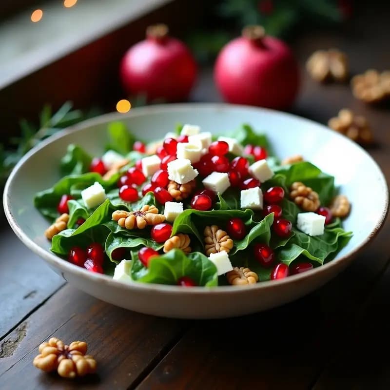 Ensalada de Escarola, Granadas y Nuez: Receta Navideña de Aragón