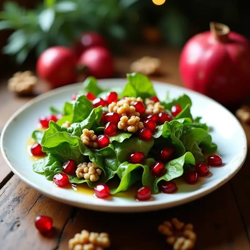 Ensalada de Escarola con Granos de Granada y Nueces: Receta Navideña y Festiva
