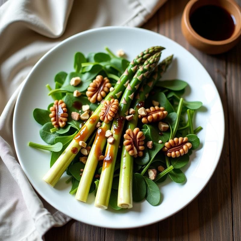 Ensalada de Espárragos Blancos y Nueces con Vinagreta de Vinagre de Módena: Receta Italiana Light