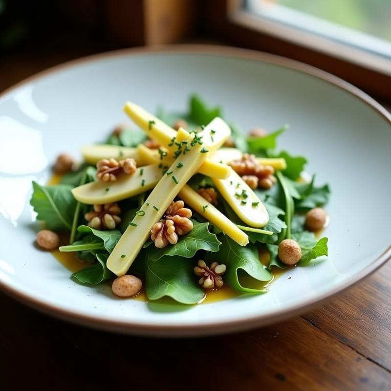 Ensalada de Espárragos Blancos y Nueces con Vinagreta de Mostaza: Receta Alemana Vegana y Crudivegana