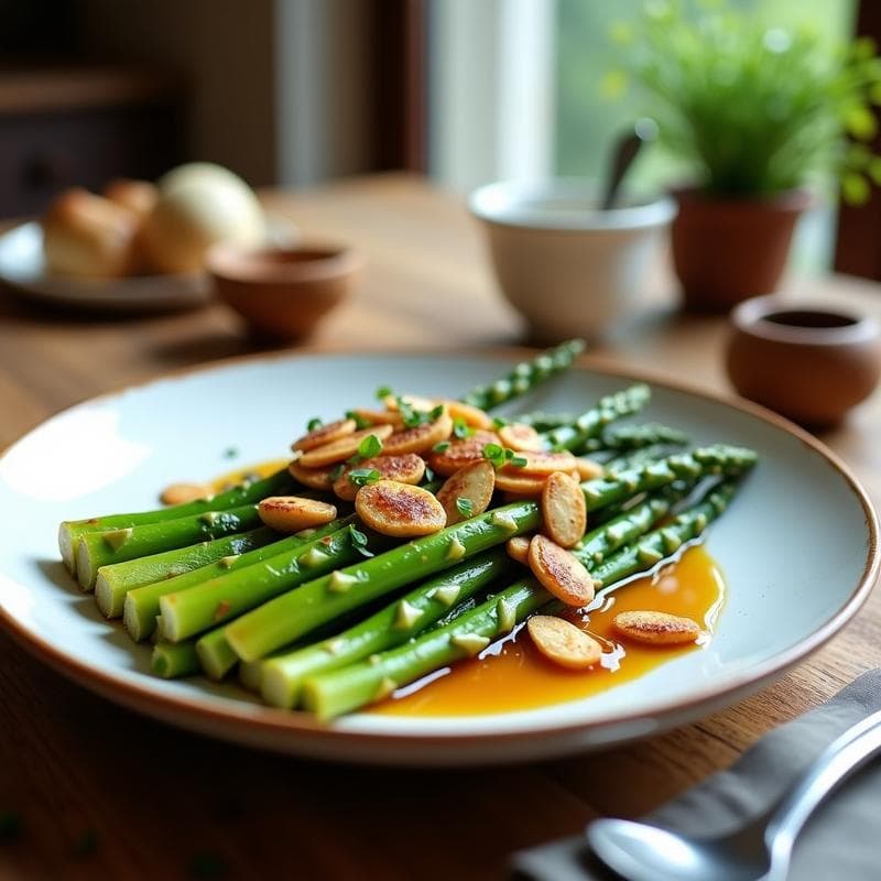 Ensalada de Espárragos Trigueros con Vinagreta de Mosto y Almendras Laminadas: Receta Española Primaveral