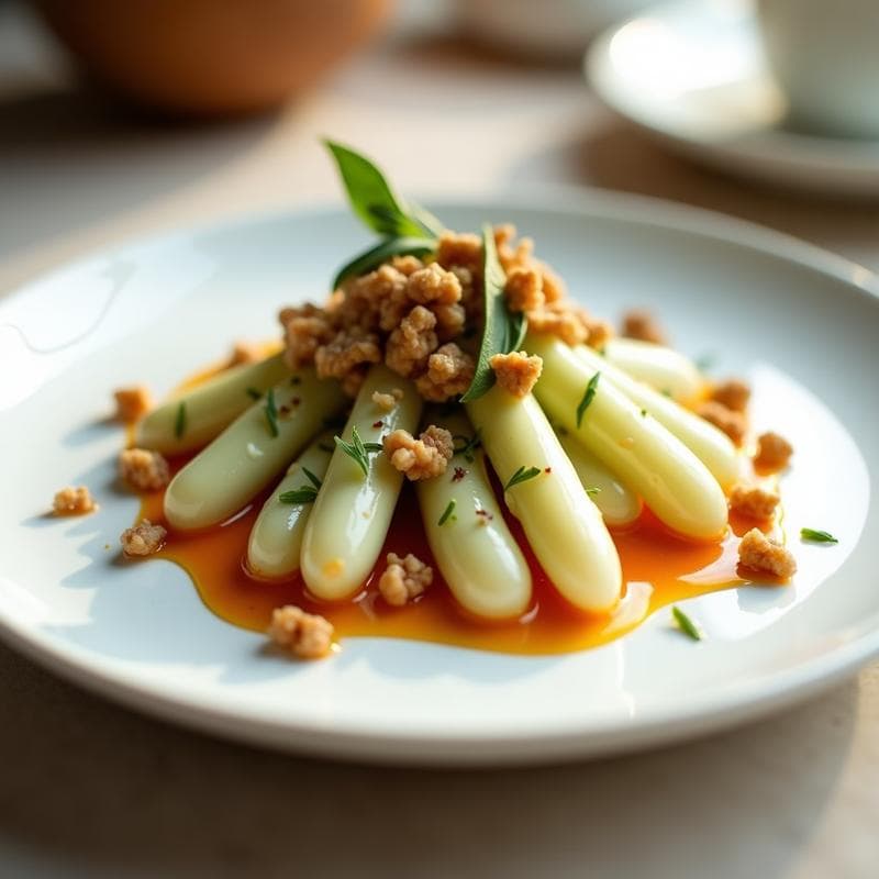 Ensalada de Espárragos Blancos y Nueces con Vinagreta de Naranja Sanguina: Receta Sin Gluten