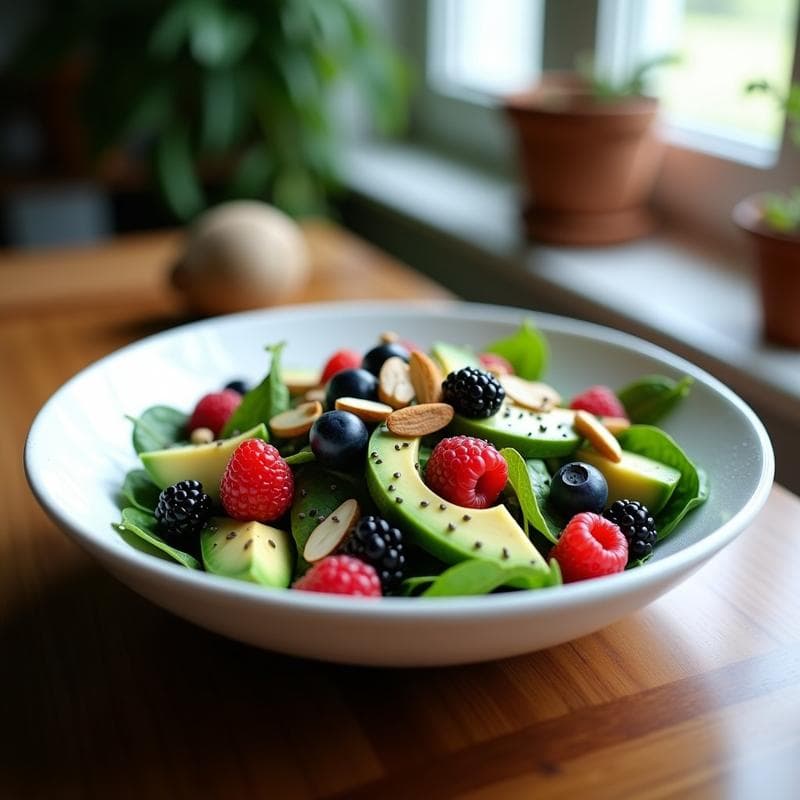 Ensalada de Espirulina y Frutos Rojos: Receta Superfood Sin Cocción
