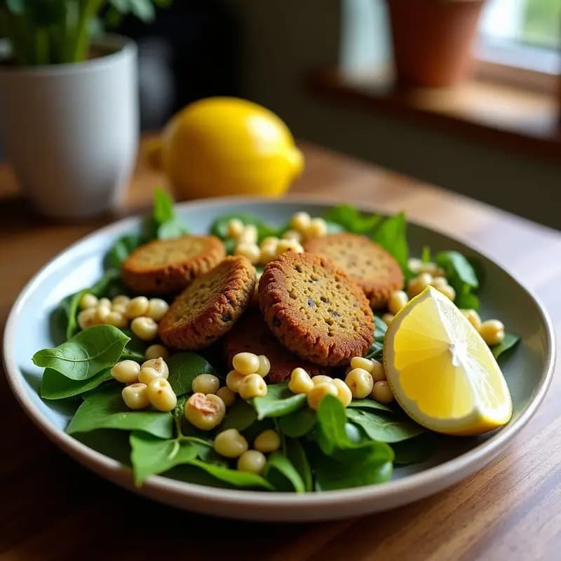 Ensalada de Falafel y Granados con Vinagreta de Limón: Receta Judía Fresca y Crunchy