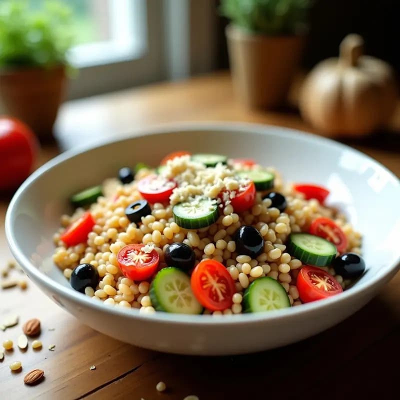 Ensalada de Farro con Tomates Secos y Alcaparras: Receta Italiana Sin Gluten y Alta en Fibra