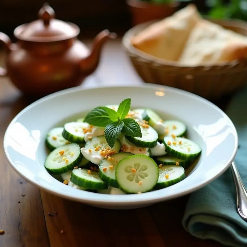 Ensalada Faseekh de Pepino y Yogur con Menta: Receta Árabe Fresca y Desintoxicante