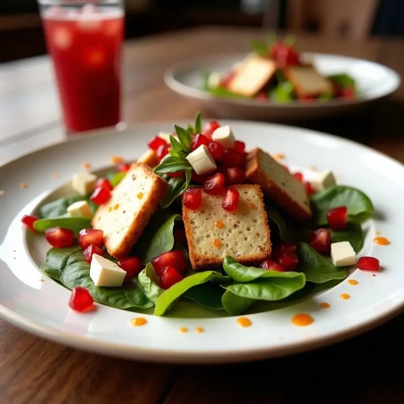 Ensalada Fatoush con Granadas y Queso Haloumi: Receta Libanesa Crujiente