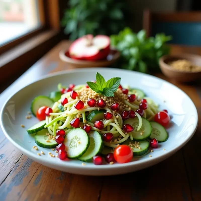 Ensalada Fatoush con Granados y Mentras: Receta Árabe Refrescante y Detox