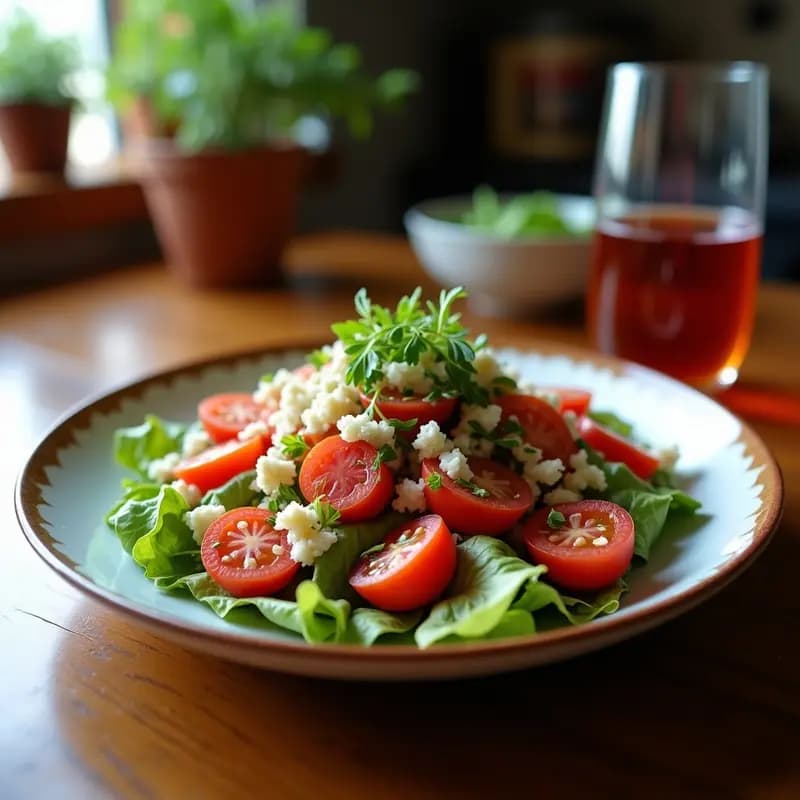 Ensalada Fatoush con Granados y Zanahoria Morada: Receta Libanesa Crujiente y Colorida