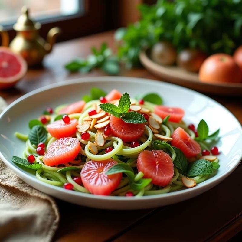 Ensalada de Fenogreco y Pomelo Rosa: Receta Árabe con Vinagreta de Granados
