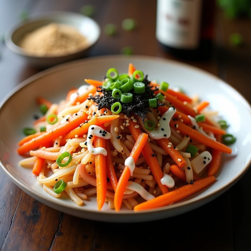 Ensalada de Fermentados: Kimchi, Chucrut y Zanahoria con Aderezo de Miso: Receta Coreana Probiótica